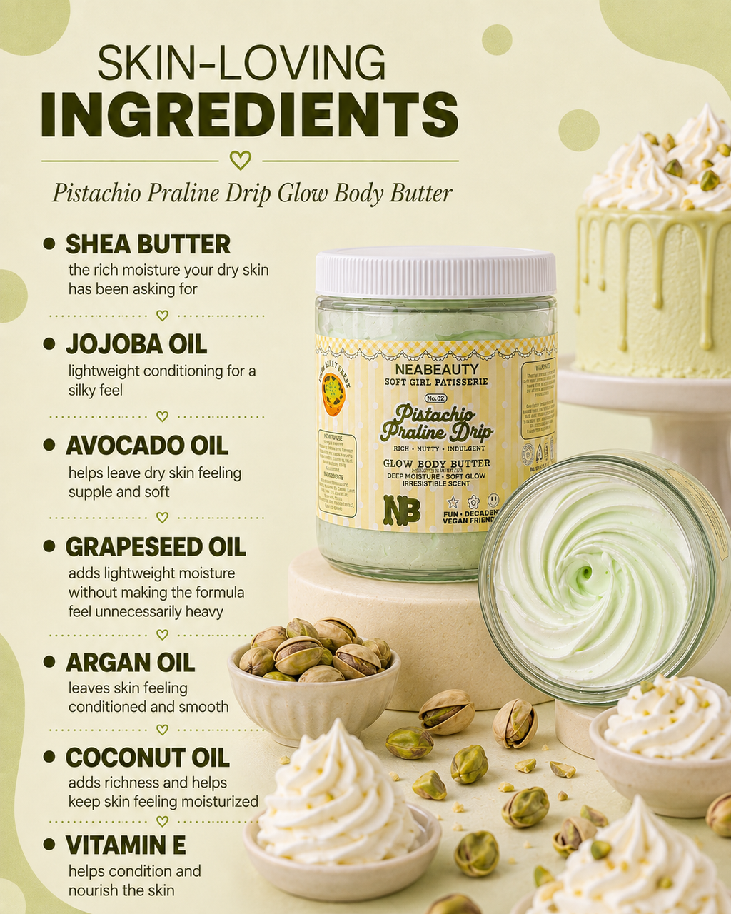 Pistachio Praline Drip Butter