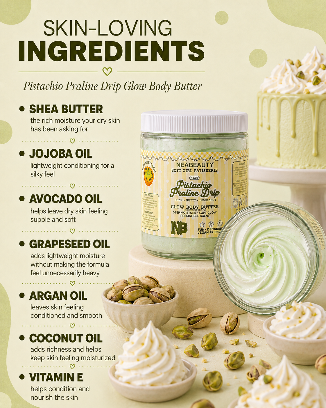 Pistachio Praline Drip Butter