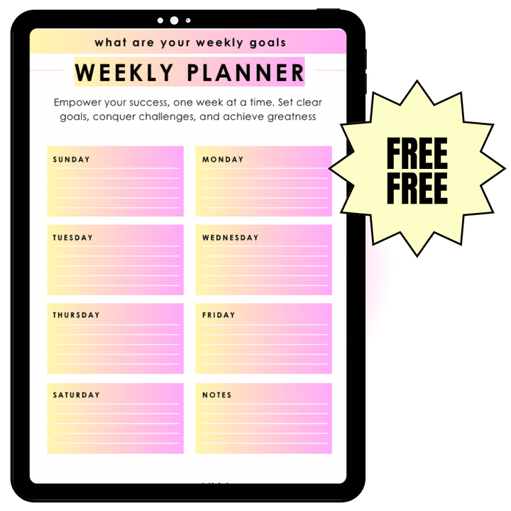 FREE: Goals + Weekly & Daily Planner Template - NEABEAUTY